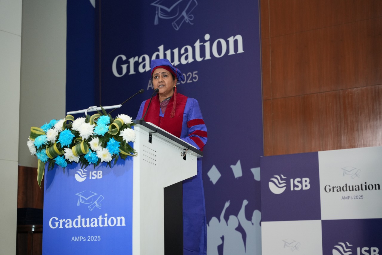 Ms. S Radha Chauhan, Chairperson, Capacity Building Commission, Addresses ISB’s Advanced Management Program Graduation Ceremony