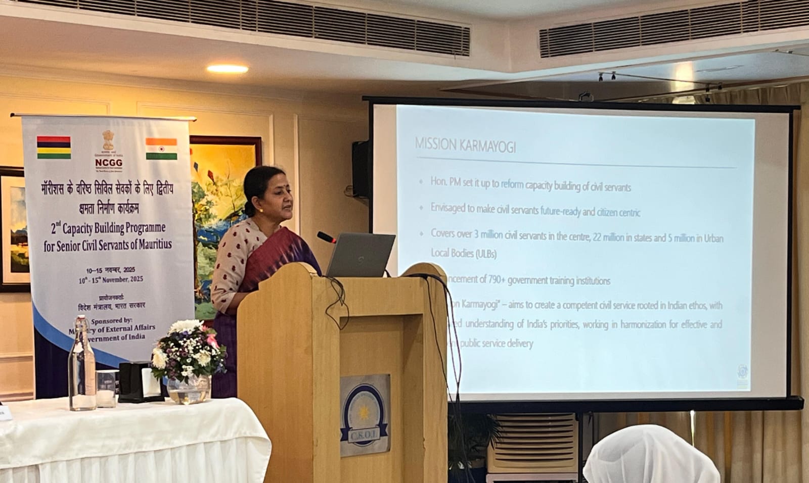 Ms. S. Radha Chauhan, Chairperson, Capacity Building Commission, addressed the Senior Civil Servants of Republic of Mauritius