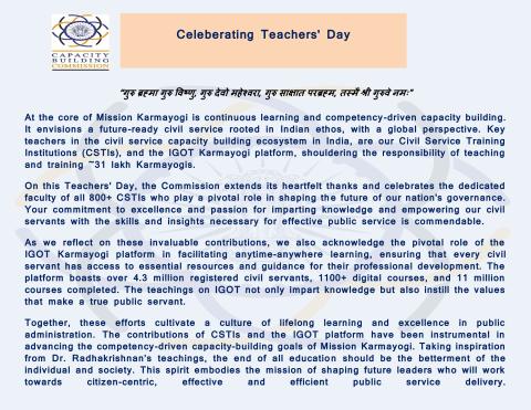 CELEBERATING TEACHERS' DAY